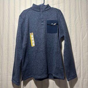 Woolrich Men's Blue 1/4 Snap Collar Fleece Pullover Jacket